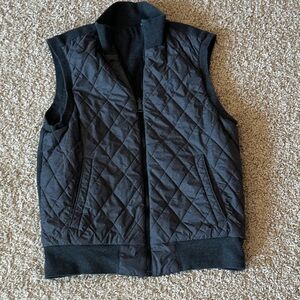 Men's Quilted Sleeveless Reversible Zip Front Vest - Black M